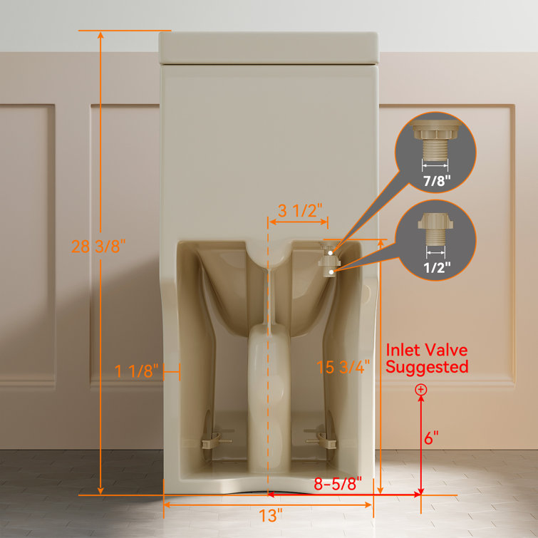 Compact Bisque One-Piece Dual Flush Toilet with Soft Close Seat