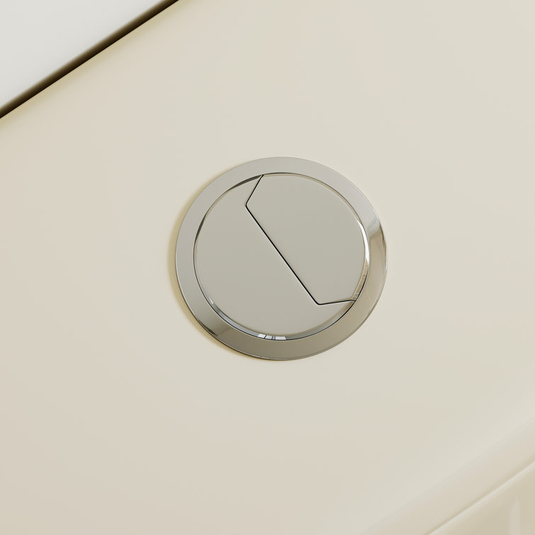 Compact Bisque One-Piece Dual Flush Toilet with Soft Close Seat