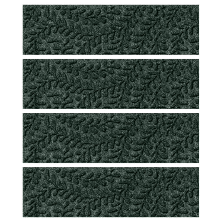 WaterHog Black Polyester Indoor Outdoor Stair Treads Set