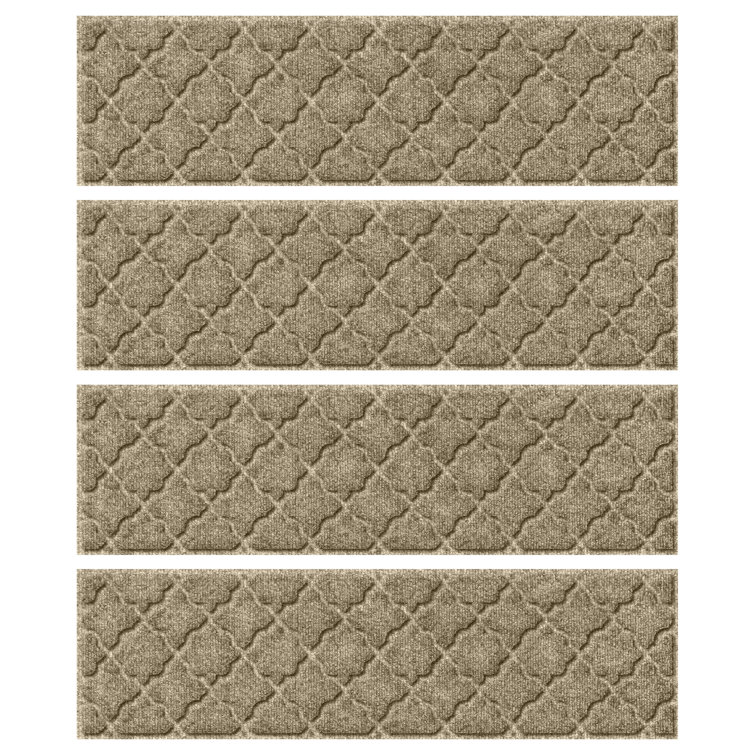 Camel Geometric Rubber Backed Indoor Outdoor Stair Treads
