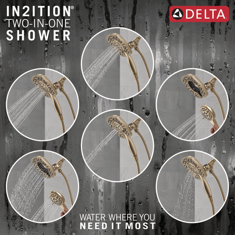 Champagne Bronze Dual Shower Head with Handheld Spray