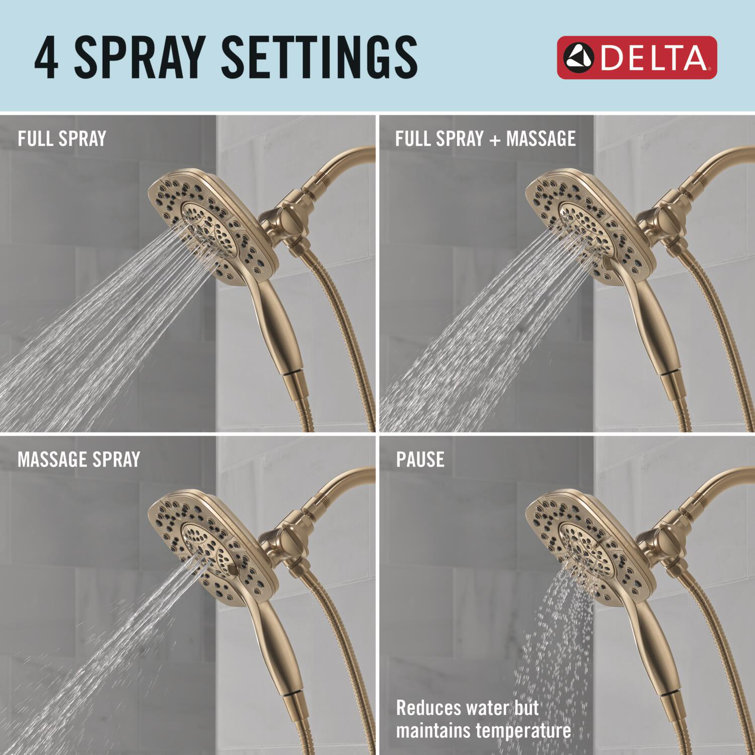 Champagne Bronze Dual Shower Head with Handheld Spray