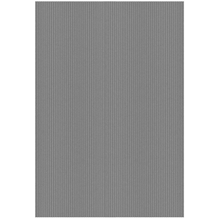 Gray Ribbed Polyester Utility Garage and Patio Rug 5' x 6'11"