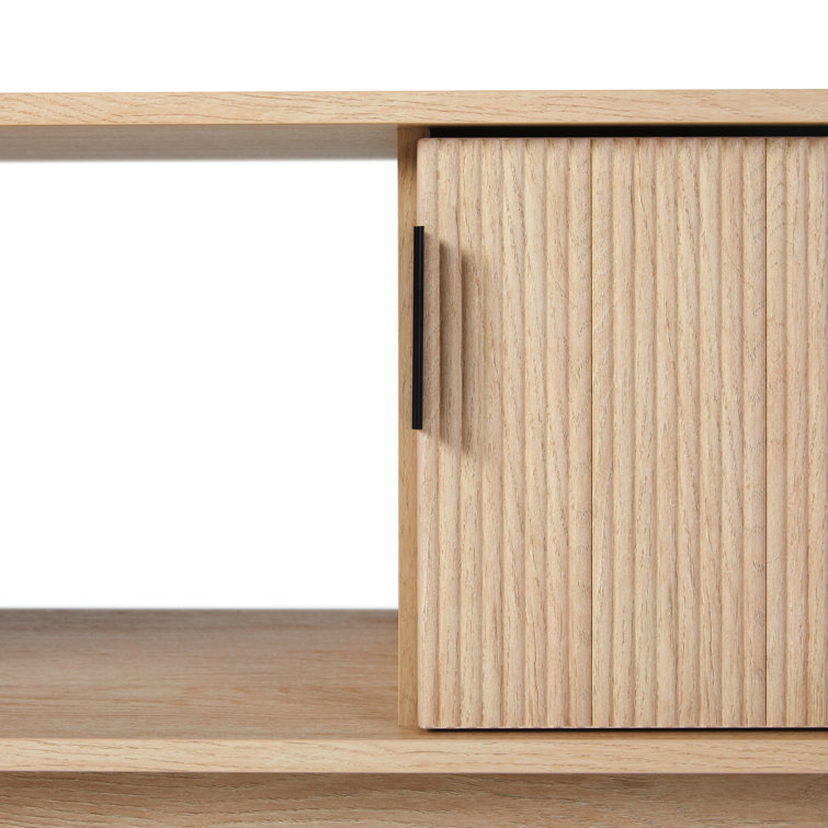 Coastal Oak Modern Fluted 2-Door TV Stand