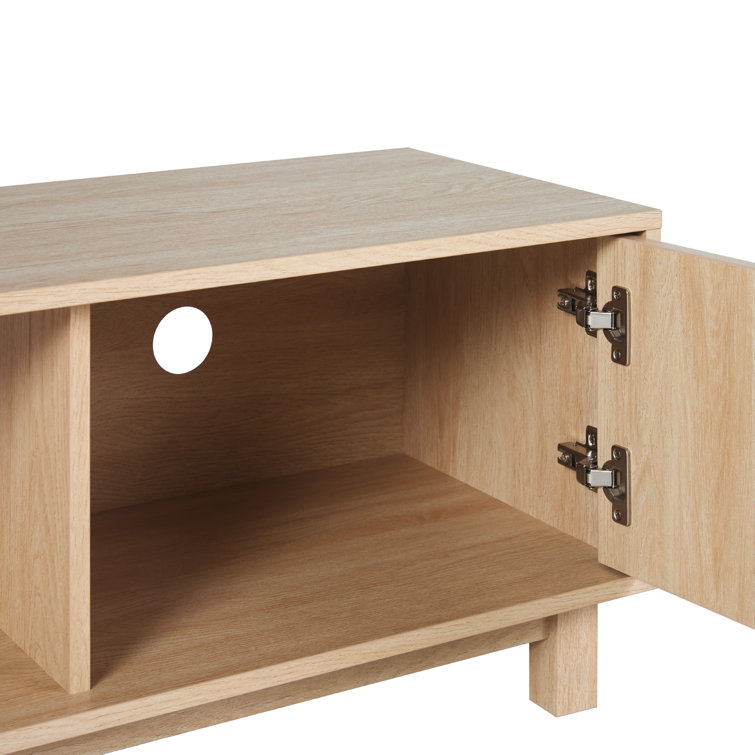 Coastal Oak Modern Fluted 2-Door TV Stand