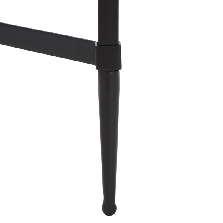 Mieka Black Iron and Glass Square Coffee Table with Storage