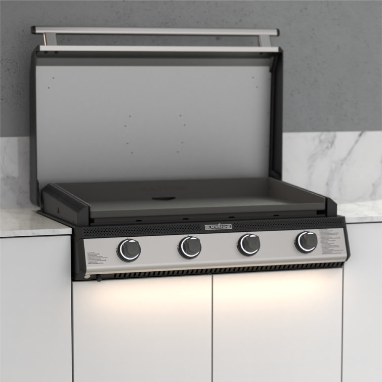 Blackstone 36-Inch Stainless Steel Built-In Propane Griddle with Hood