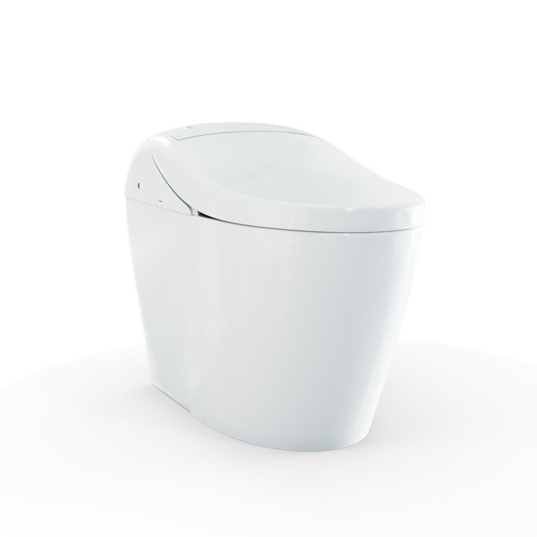 Elongated White High Efficiency Dual Flush Smart Toilet
