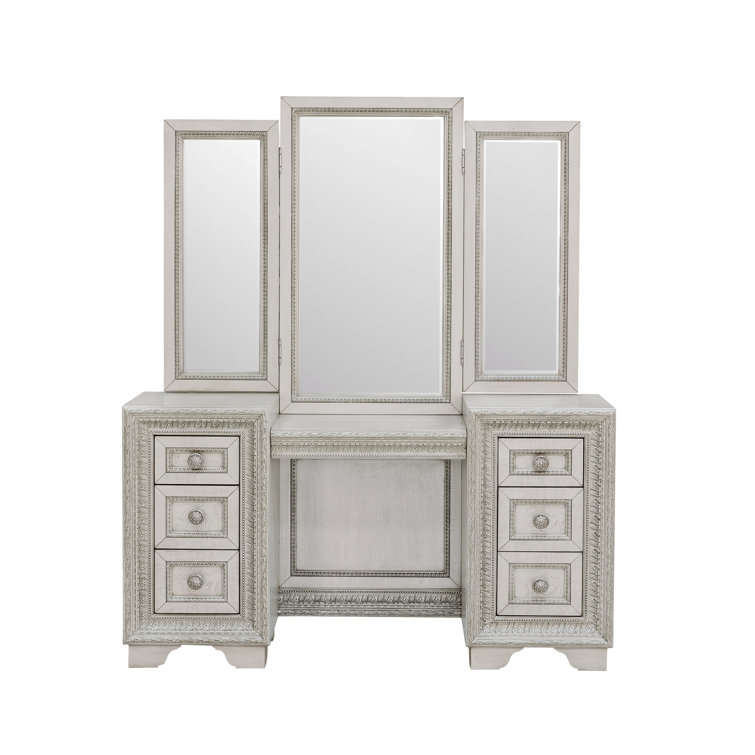 Camila Cream Transitional Vanity with Bench
