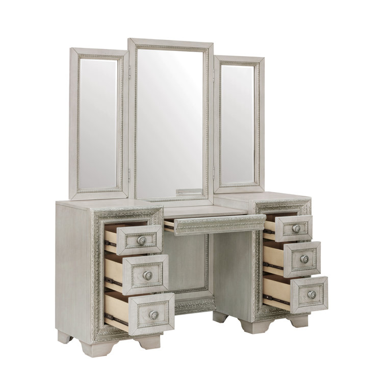 Camila Cream Transitional Vanity with Bench