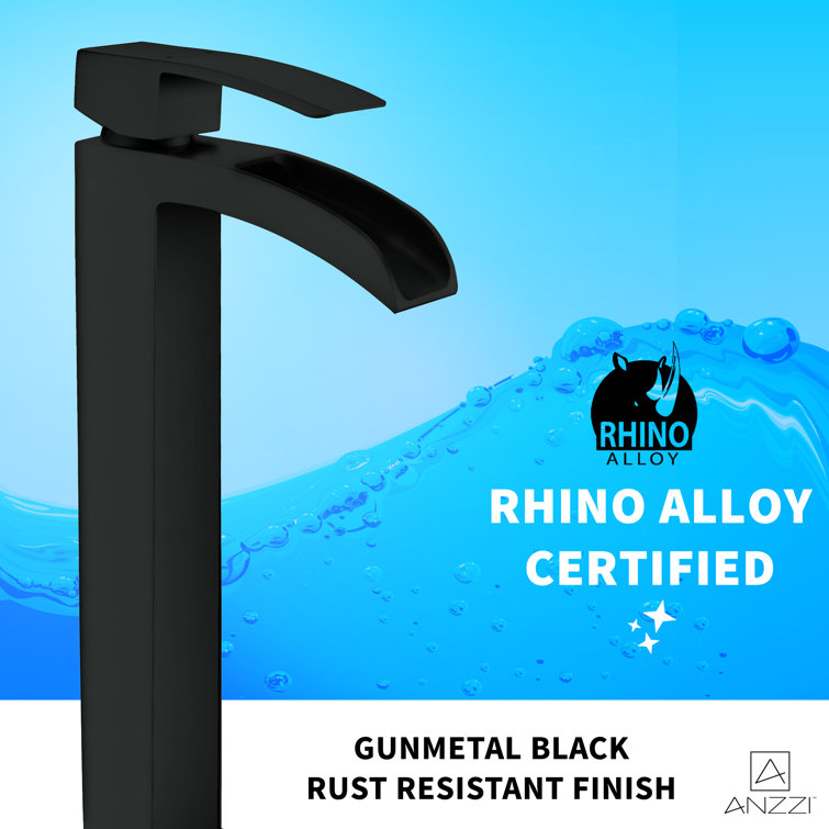 Sleek Gunmetal Black Single-Handle Vessel Bathroom Faucet