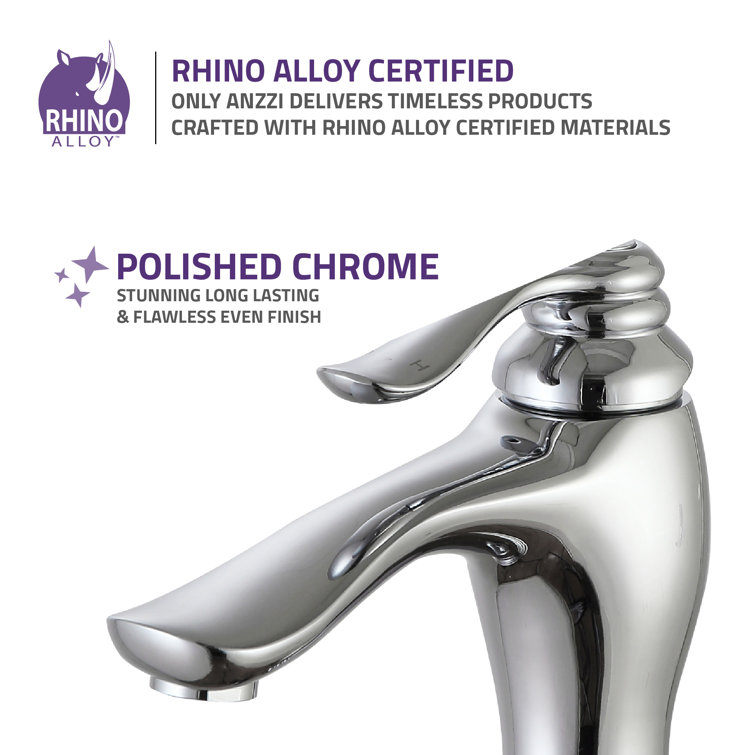Polished Chrome Single-Handle Bathroom Faucet with Brass Interior