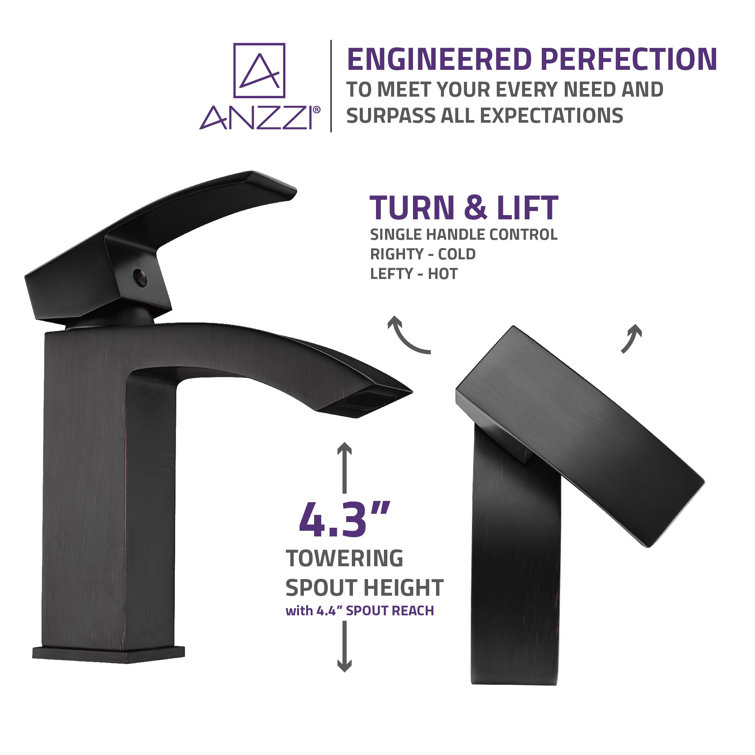Revere Modern Oil-Rubbed Bronze Single-Handle Low-Arc Bathroom Faucet