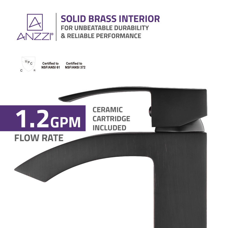 Revere Modern Oil-Rubbed Bronze Single-Handle Low-Arc Bathroom Faucet
