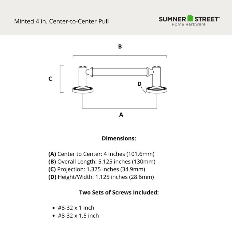 Minted 4" Center to Center Bar Pull