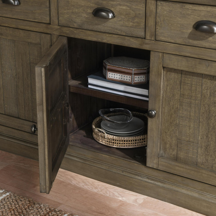 Quincy Reclaimed Pine 4-Drawer 4-Door Desert Grey Sideboard