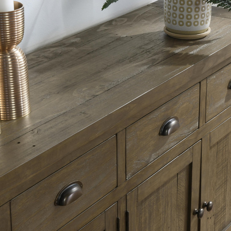 Quincy Reclaimed Pine 4-Drawer 4-Door Desert Grey Sideboard