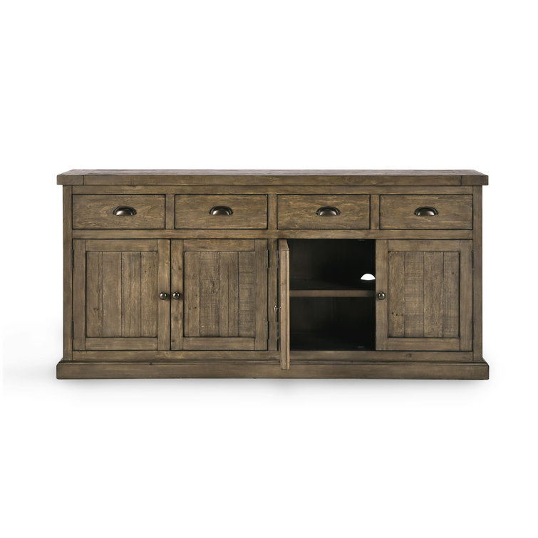 Quincy Reclaimed Pine 4-Drawer 4-Door Desert Grey Sideboard