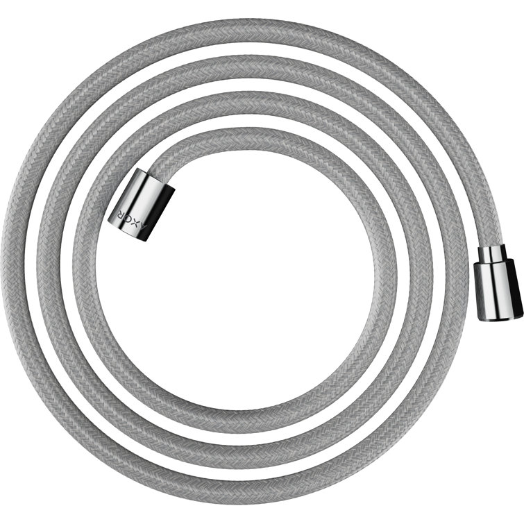 Chrome 79" Textile Shower Hose with Cylindrical and Conical Nut