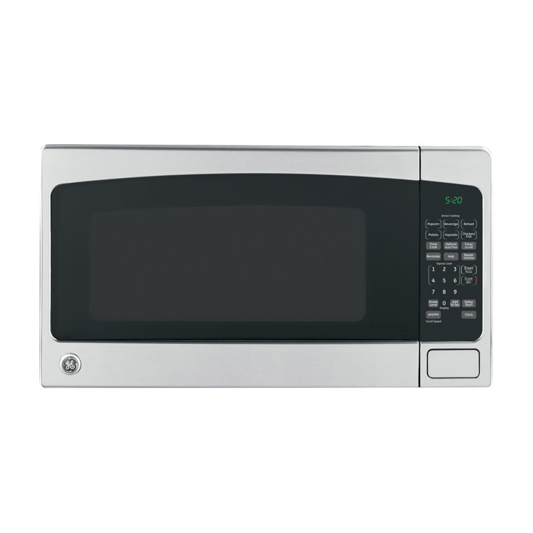 GE 2.0 Cu. Ft. Stainless Steel Black Countertop Microwave Oven