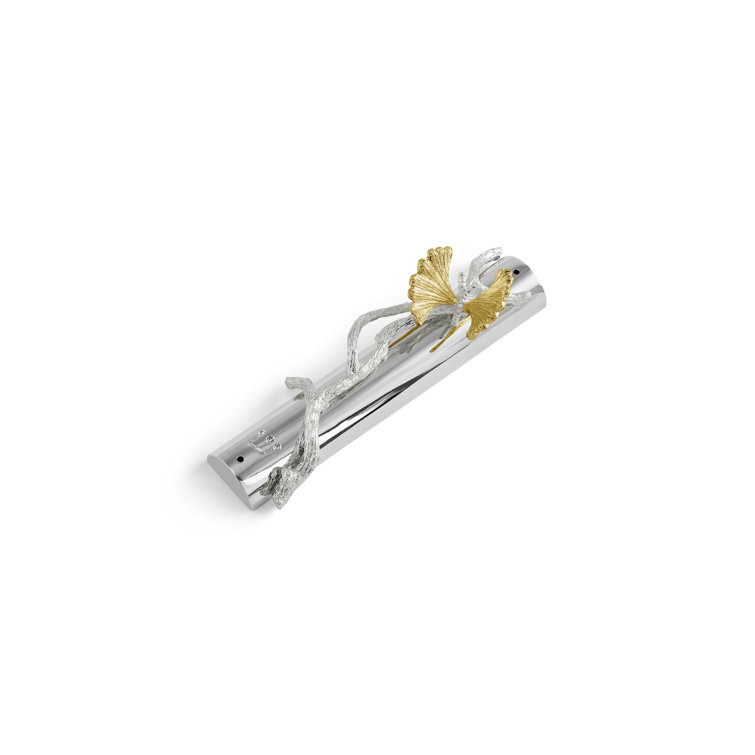 Butterfly Ginkgo Brass and Silver Mezuzah