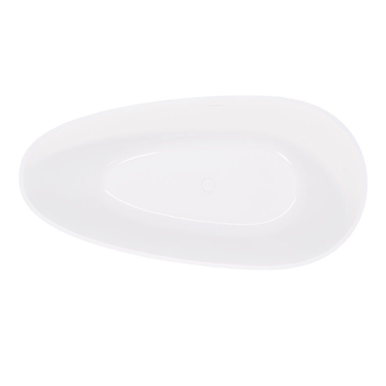 Glossy White 59" Freestanding Solid Surface Bathtub