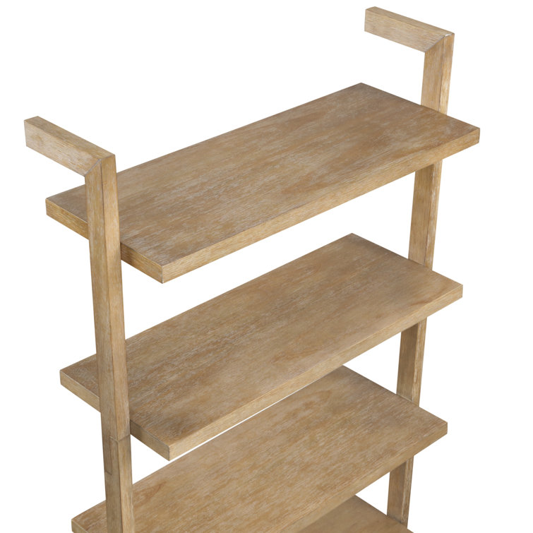 Beacon 72'' Brown Solid Wood 5-Tier Ladder Bookshelf