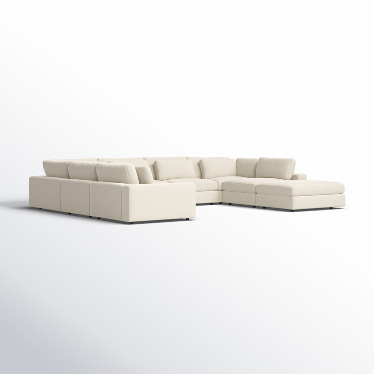 Clairmont Sand U-Shaped Modular 8-Piece Sectional with Ottoman