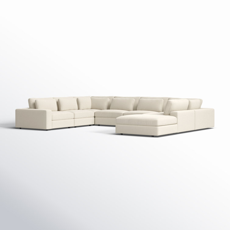 Clairmont Sand U-Shaped Modular 8-Piece Sectional with Ottoman
