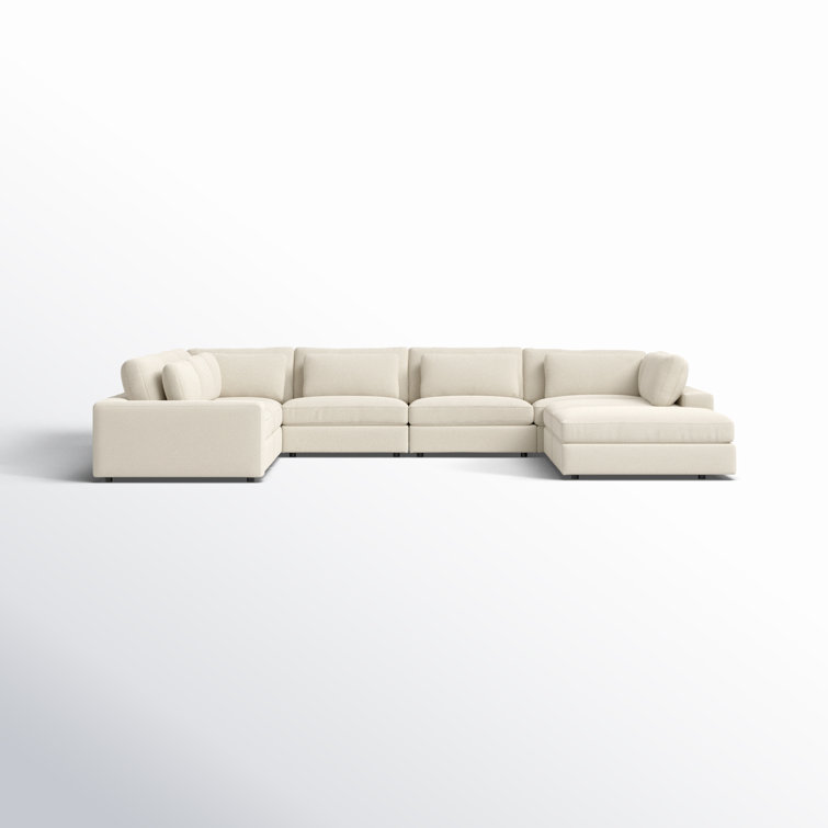 Clairmont Sand U-Shaped Modular 8-Piece Sectional with Ottoman