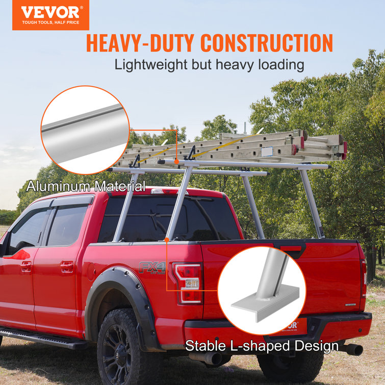 VEVOR 71" Silver Aluminum Truck Ladder Rack with 800 lbs Capacity