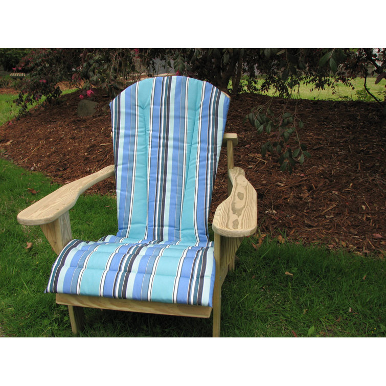 Forest Green Stripe Adirondack Chair Cushion with Acrylic Fabric