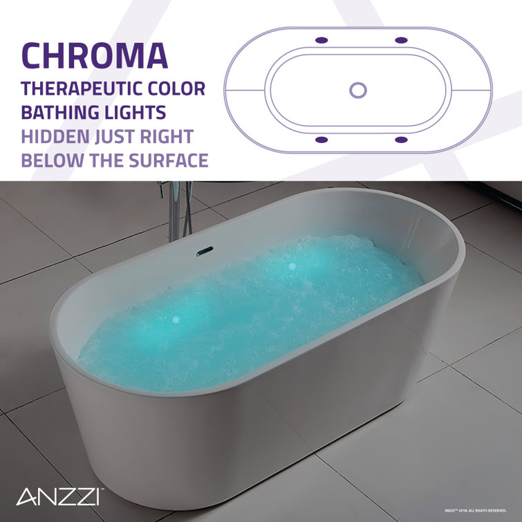 Jericho 67" Glossy White Acrylic Freestanding Jetted Bathtub