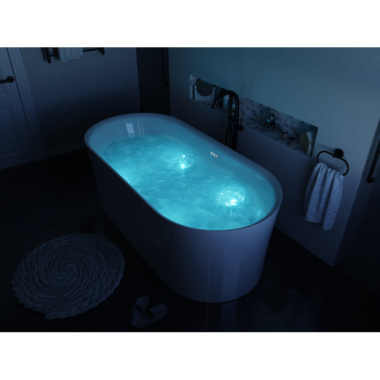 Jericho 67" Glossy White Acrylic Freestanding Jetted Bathtub