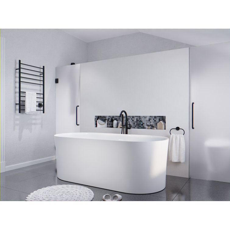 Jericho 67" Glossy White Acrylic Freestanding Jetted Bathtub