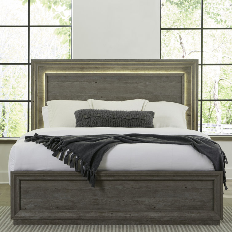 Greystone Queen Panel Bed with Dresser and Mirror