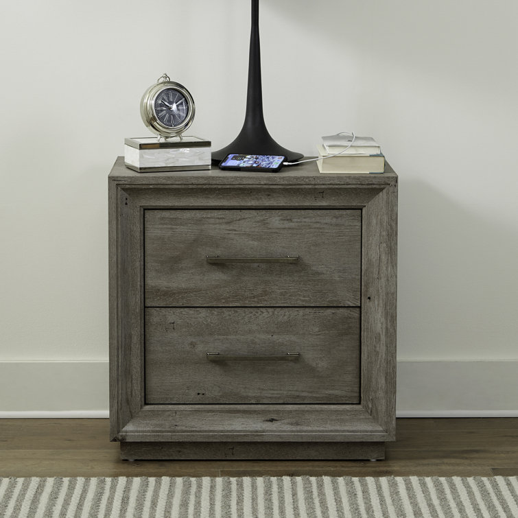 Greystone Queen Panel Storage Bed with Dresser and Mirror
