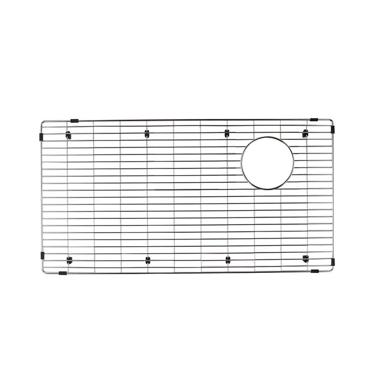 Quatrus Stainless Steel Kitchen Sink Grid with Rear Drain Opening