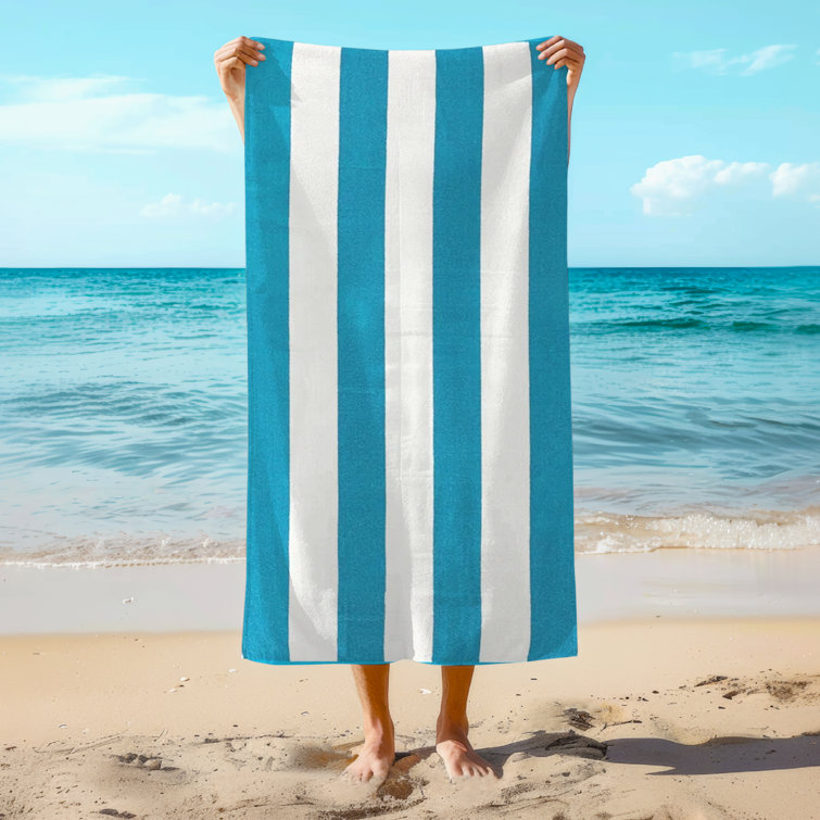 Cabana Stripe Quick-Dry Cotton Beach Towels - 6 Pack