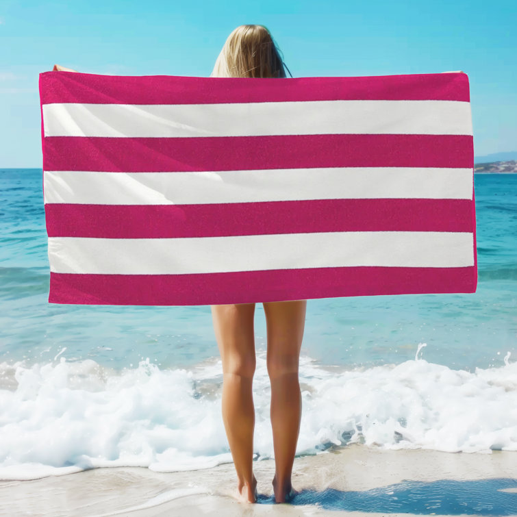 Cabana Stripe Quick-Dry Cotton Beach Towels - 6 Pack