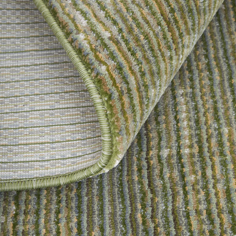 Deja Green and Tan Flat Woven Viscose Area Rug