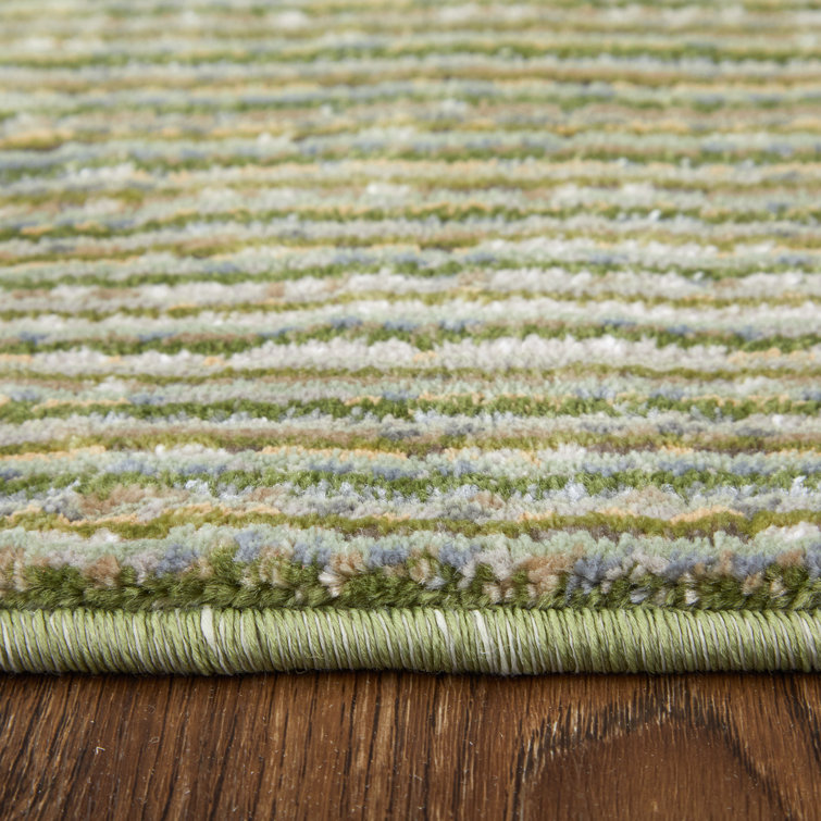 Deja Green and Tan Flat Woven Viscose Area Rug