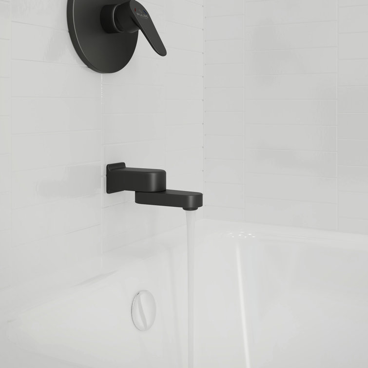 Matte Black Fold Away Tub Spout with Diverter
