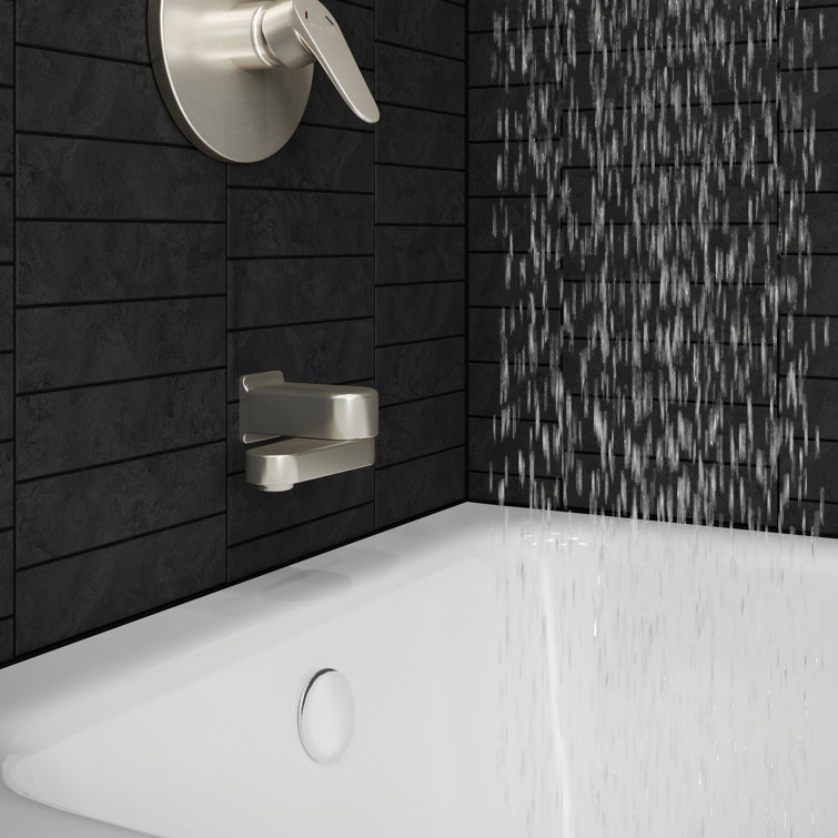 Brushed Nickel Fold Away Diverter Tub Spout