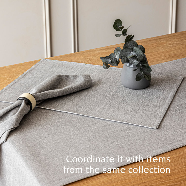 Gray Woven Chambray Cotton Placemats - Set of 4 - 14" x 20"
