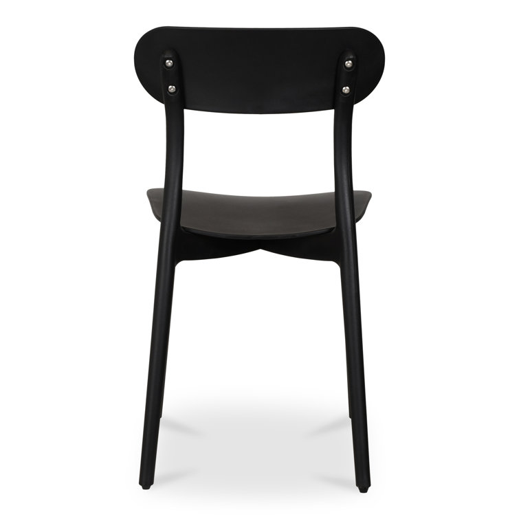 Kent Black Plastic Outdoor Dining Chairs, Set of 2