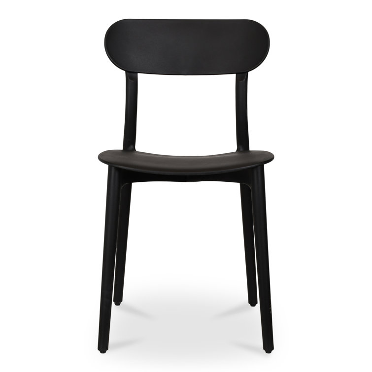 Kent Black Plastic Outdoor Dining Chairs, Set of 2