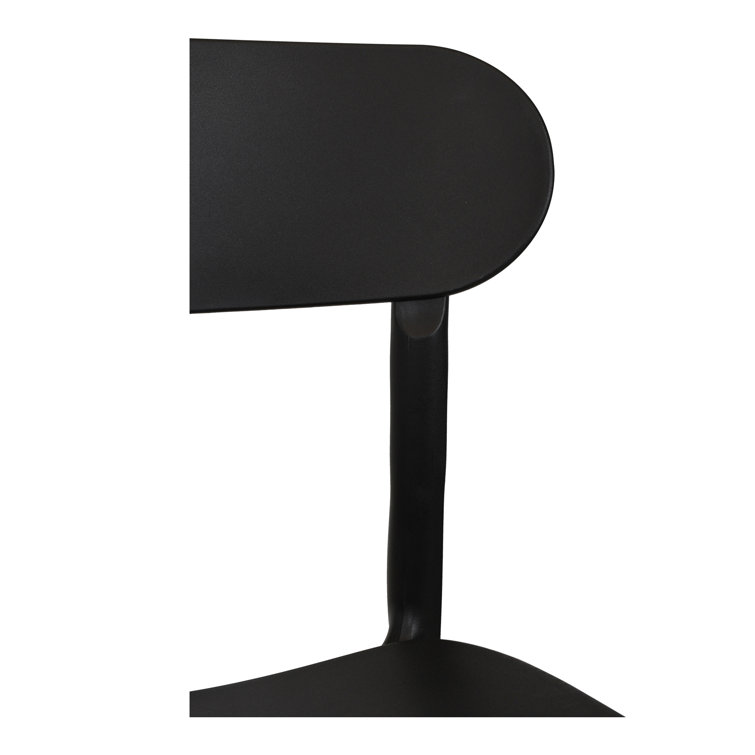 Kent Black Plastic Outdoor Dining Chairs, Set of 2