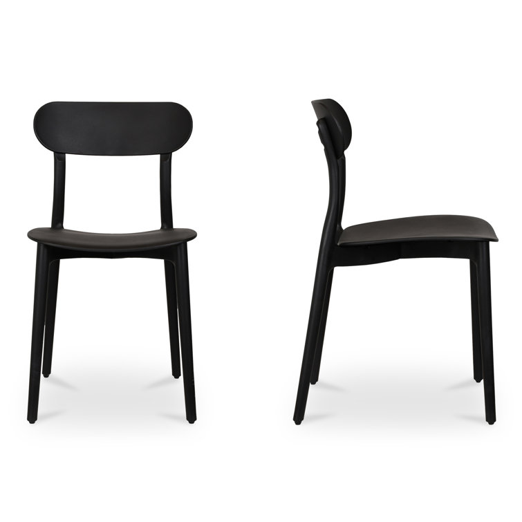 Kent Black Plastic Outdoor Dining Chairs, Set of 2