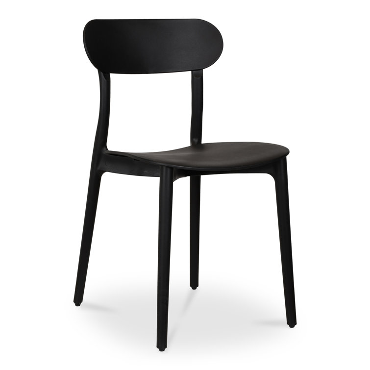 Kent Black Plastic Outdoor Dining Chairs, Set of 2